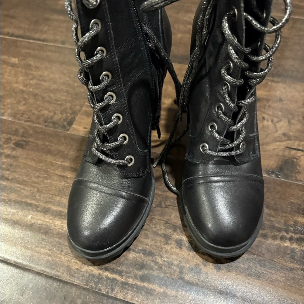 Aldo Black Combat Lace-Up Boots